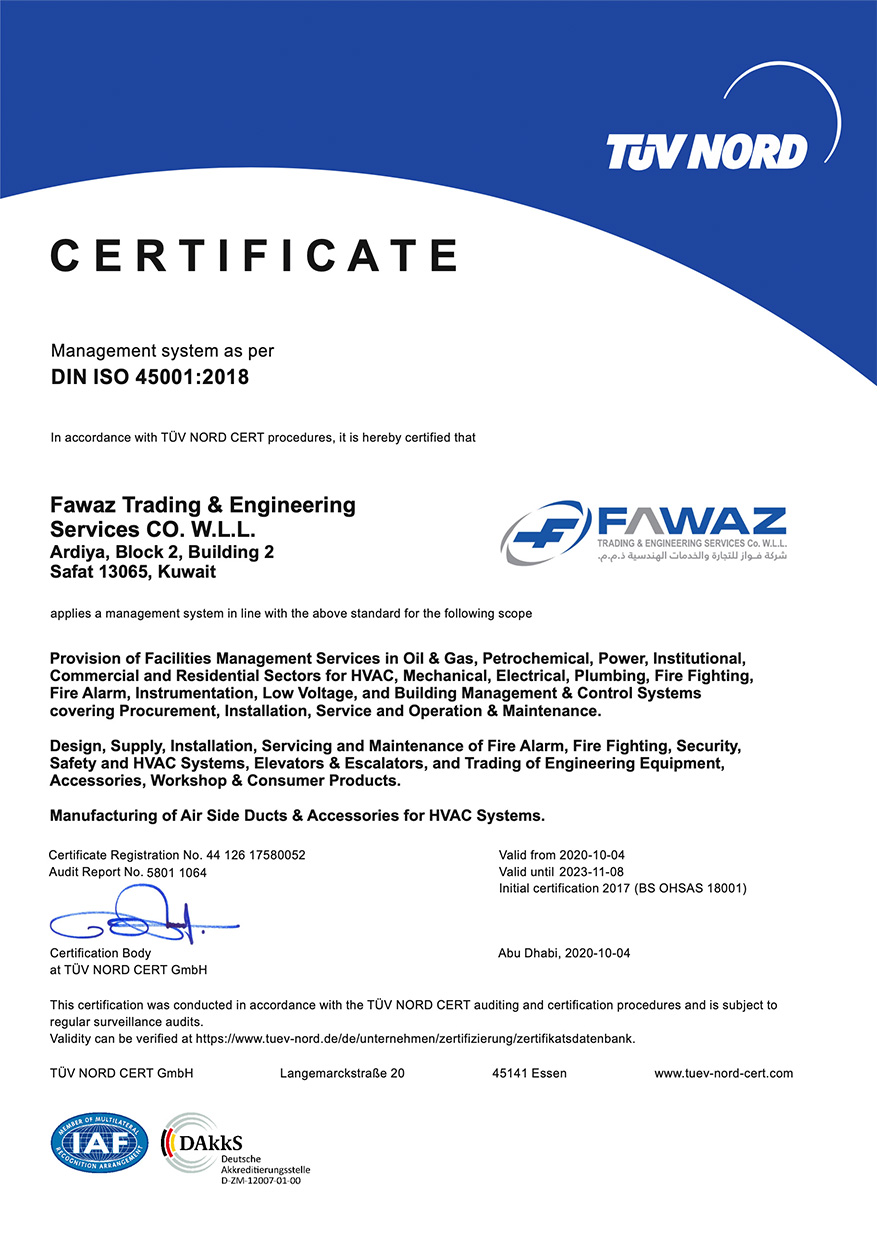 ISO 45001:2018 seal