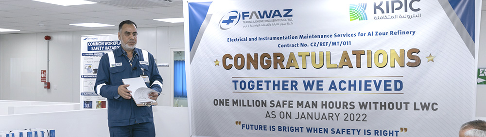 FAWAZ FM Kuwait: Safety Achievement – One Million Safe Man Hours without LWC