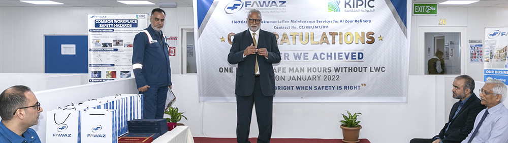 FAWAZ FM Kuwait: Safety Achievement – One Million Safe Man Hours without LWC